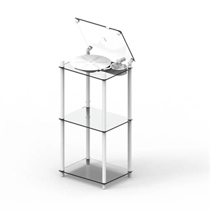 Transparent Plattenspieler Tischständer Lautsprecher Weiß