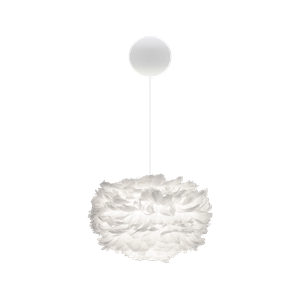 Pendelleuchte Eos Pendel Mini Weiß mit Cannonball Baldachin in Weiß
