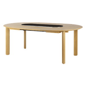 Umage Comfort Circle Ripples Esstisch mit Verlängerung Eiche/ Schwarz/Stahl
