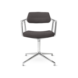 Vipp 453 Drehstuhl Special Edition mit Bodengleitern, Farbe: Tide/Dunkelbraun 