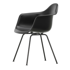 Vitra Eames Plastic DAX Esszimmerstuhl mit Armlehne, Tiefschwarz