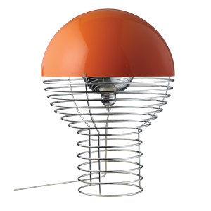 Verpan Wire Tischlampe Ø40 Chrom/ Orange